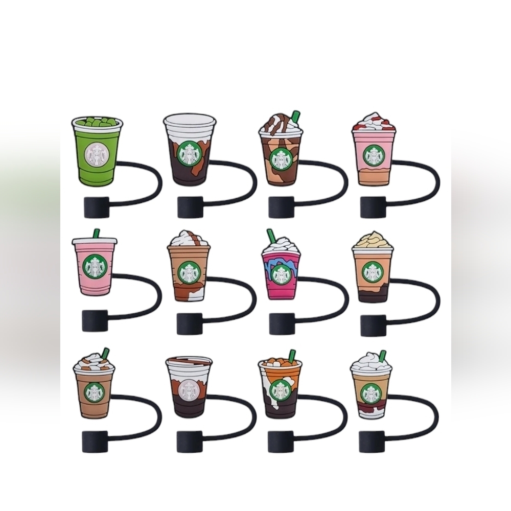 Coffee Themed Straw Covers - Great For Larger Straws​​​